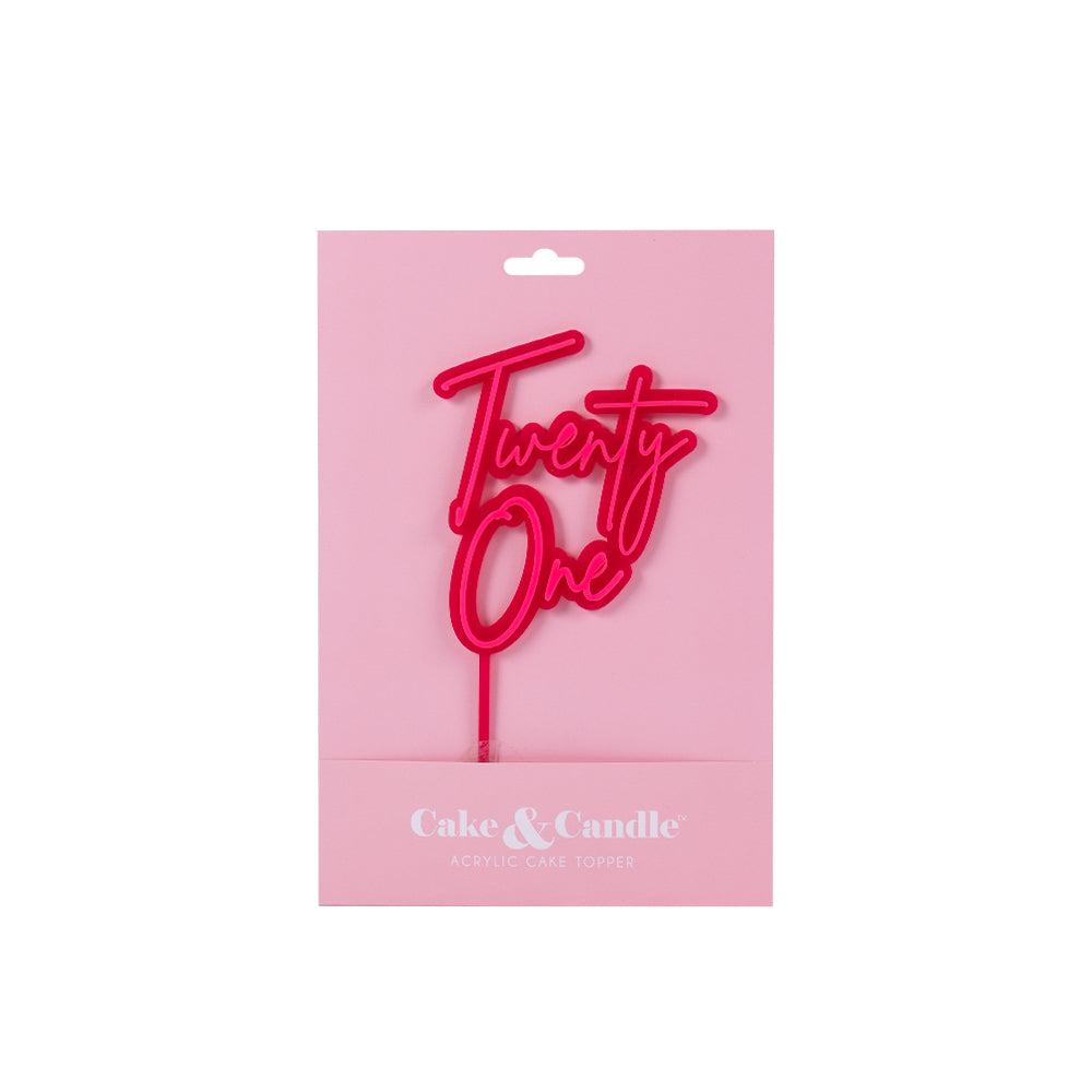 Twenty One Hot Pink + Pink Layered Cake Topper