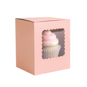 Scalloped Pastel Pink 1 Cupcake Box 6 Pack