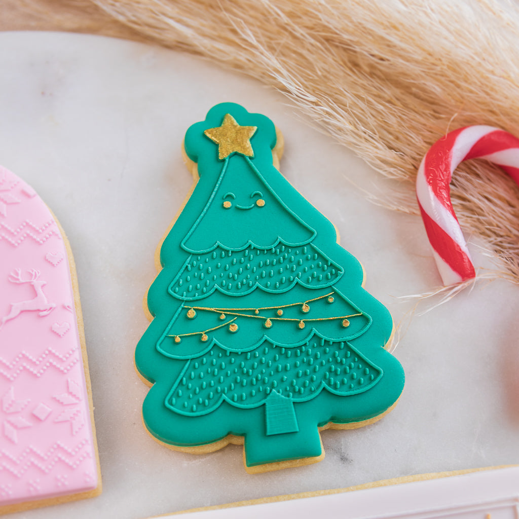 Lulu & Stone FESTIVE TREE COOKIE STAMP + CUTTER