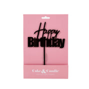 Fun Happy Birthday Black Acrylic Cake Topper