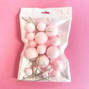 Glitter Baby Pink Foam Ball Topper 20 Pack