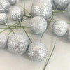GLITTER SILVER FOAM BALL TOPPER 20 PACK