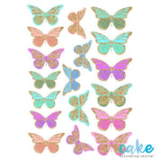 Glitter Butterflies Wafer Paper