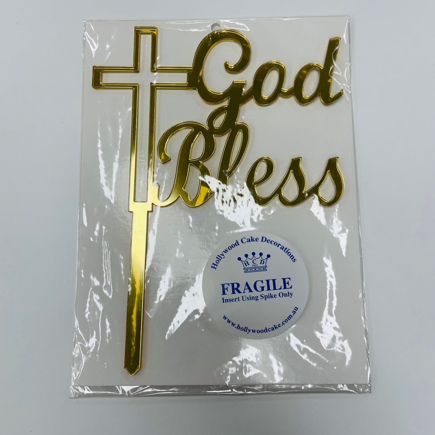 GOD BLESS GOLD MIRROR TOPPER