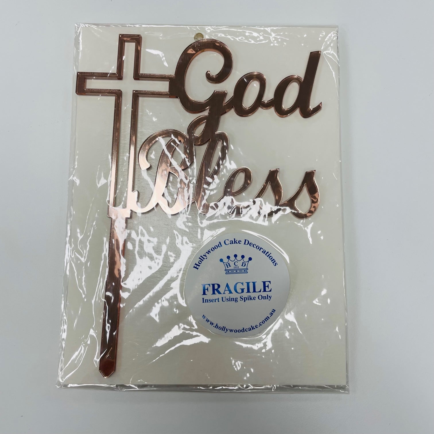 GOD BLESS ROSE GOLD MIRROR TOPPER