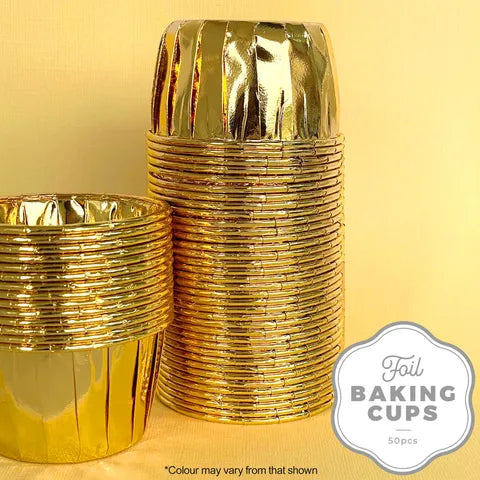 FOIL ROUND BAKING CUP GOLD 50 PACK