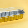 FOIL GOLD RECTANGLE BAKING CUP WITH LID 10 PACK