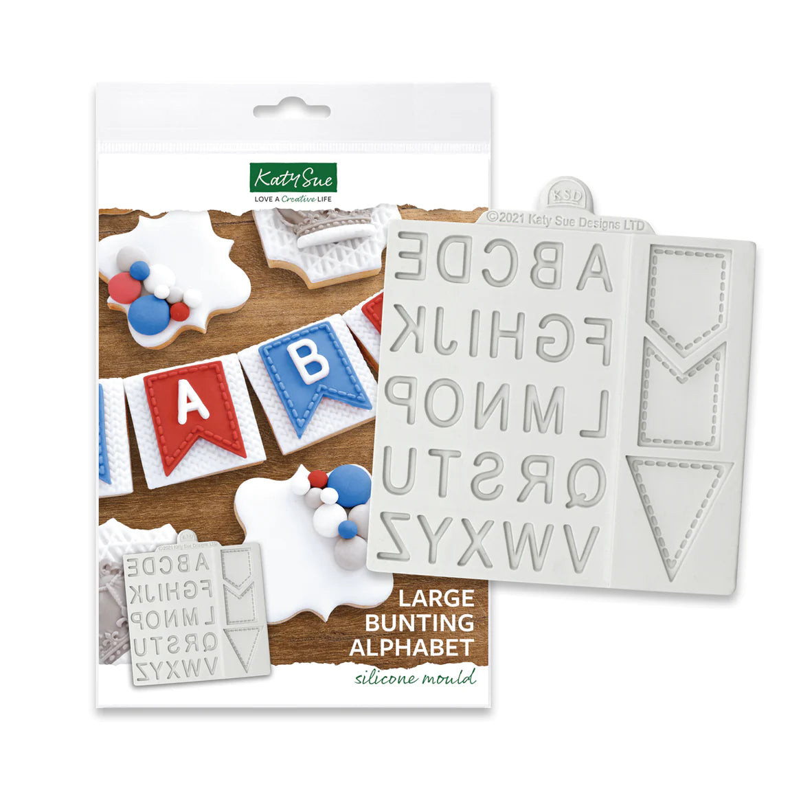 Katy Sue Large Bunting Alphabet Silicone Mould
