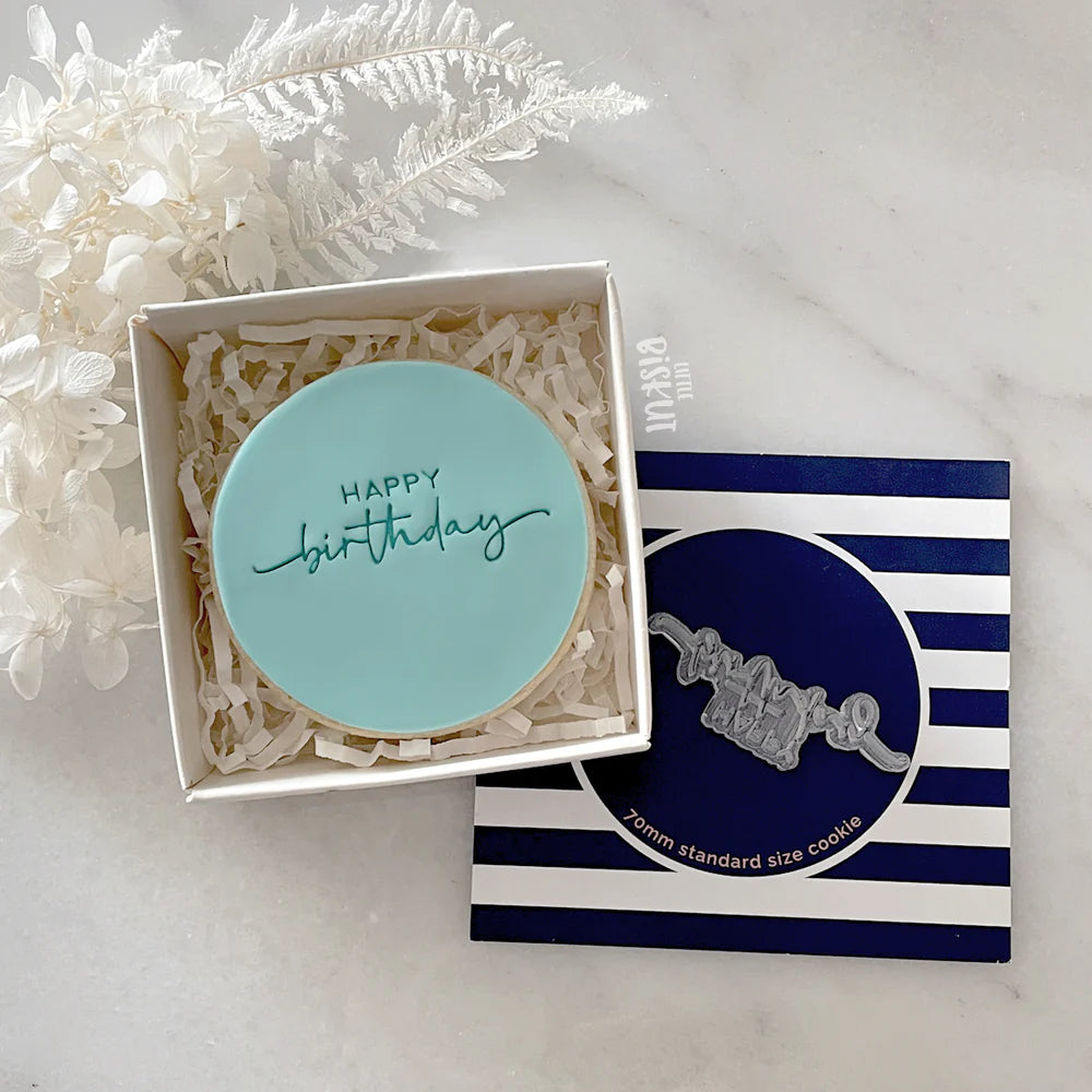 Happy Birthday Tiny Text Stamp