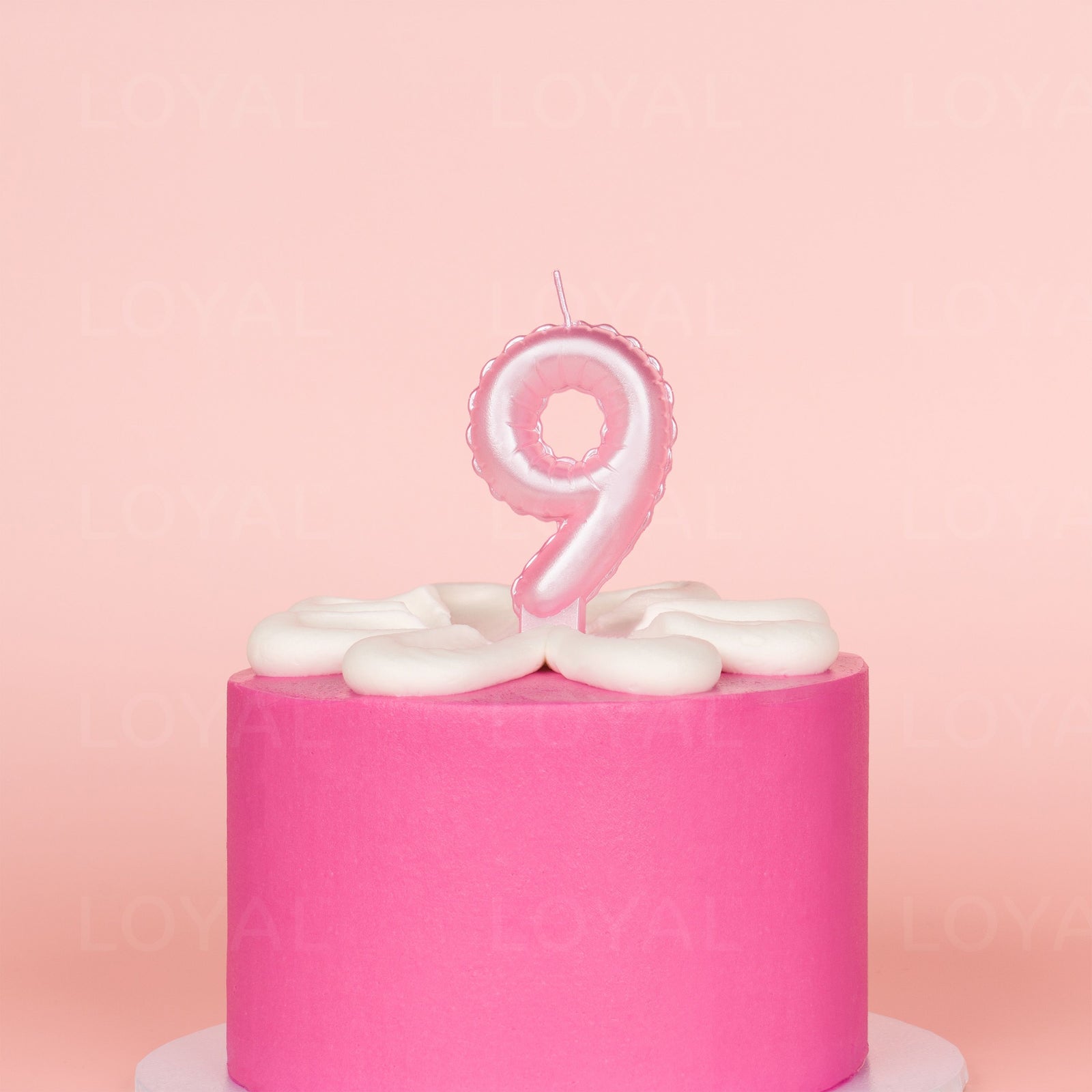 Pink Metallic Balloon Candle No 9