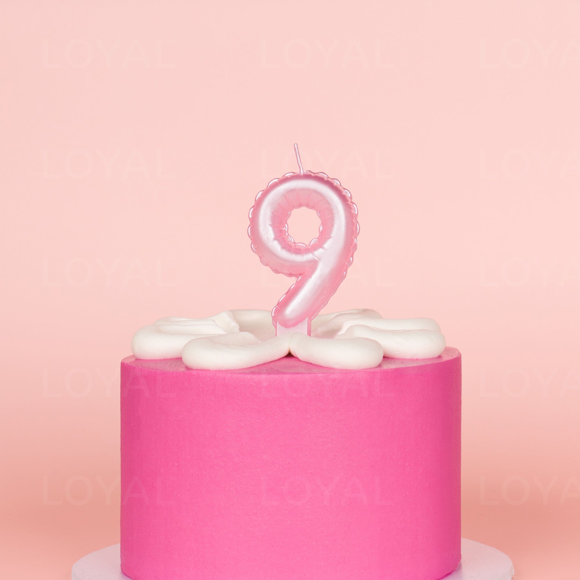Pink Metallic Balloon Candle No 9