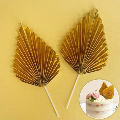 Fan Metallic Gold Topper Set 2pce