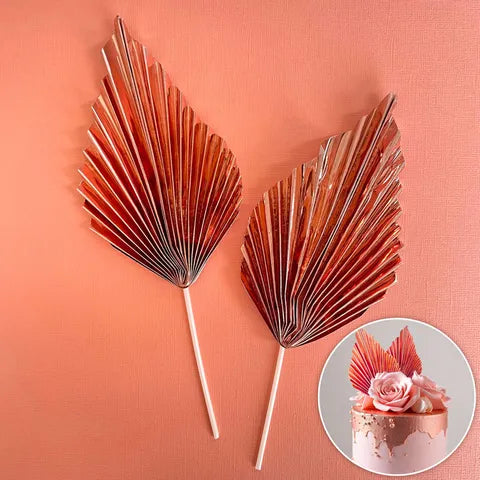 Fan Metallic Rose Gold Topper Set 2pce