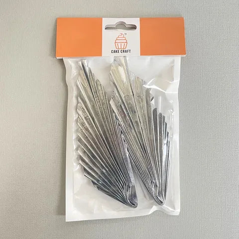 Metallic Silver Fan Topper Set 2 Piece