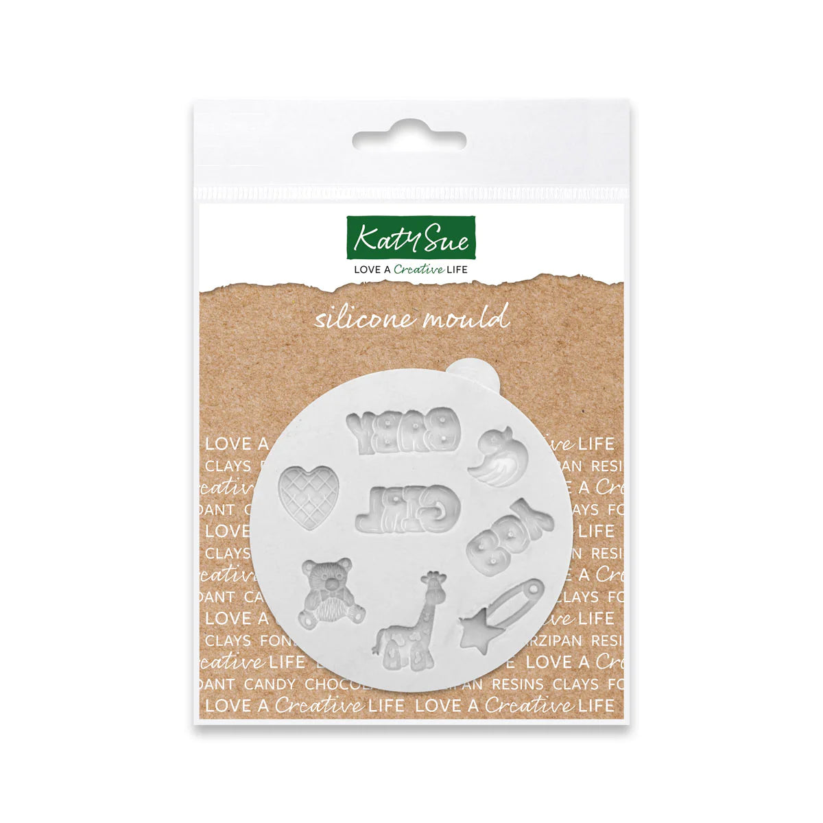 Katy Sue Miniature Baby Words and Extras Silicone Mould