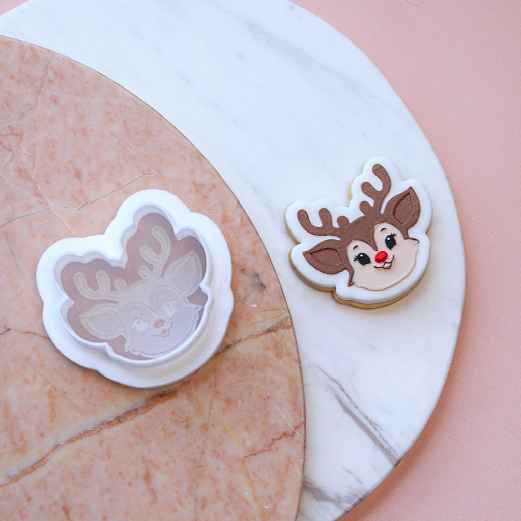 Lulu & Stone MINI REINDEER COOKIE STAMP + CUTTER