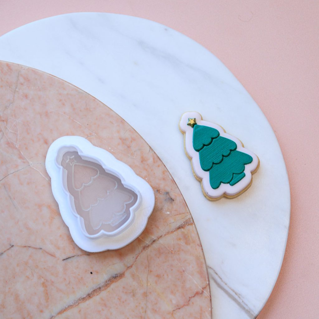 Lulu & Stone MINI XMAS TREE COOKIE STAMP + CUTTER