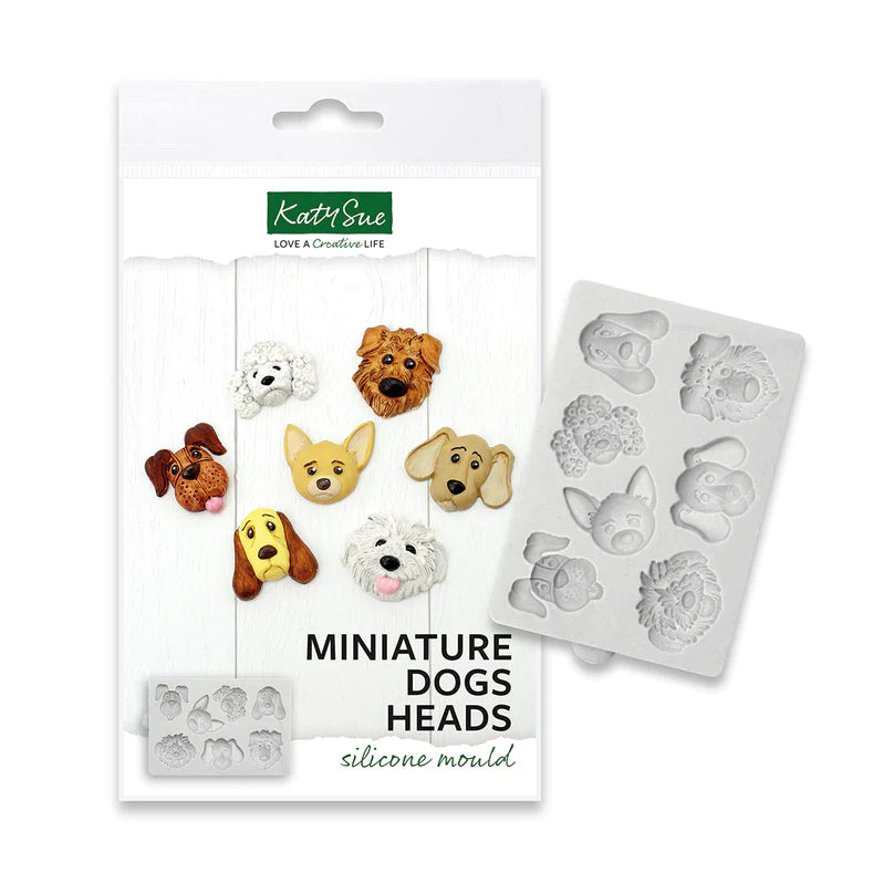 Katy Sue Miniature Dogs Heads Silicone Mould