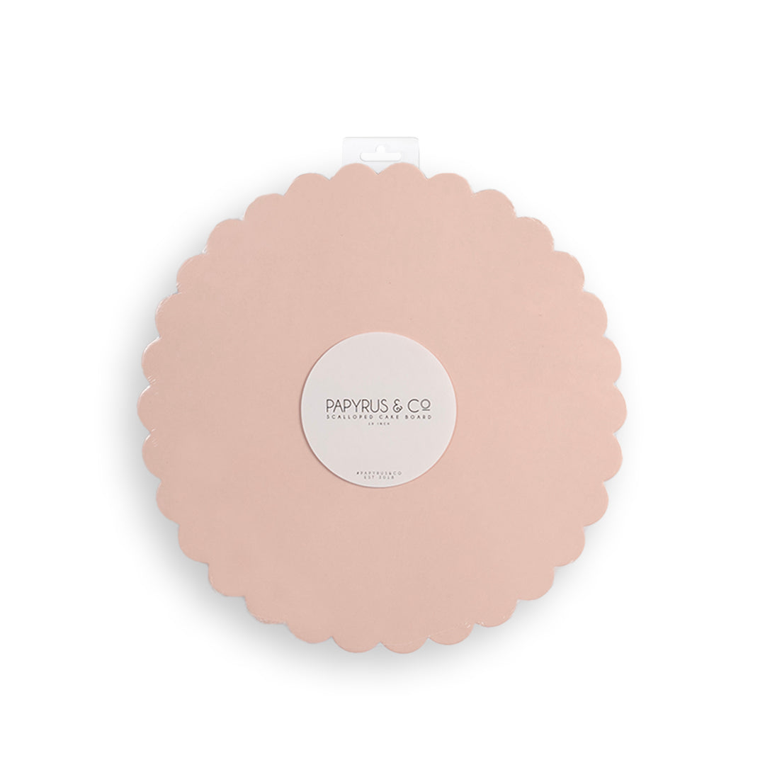 10in SCALLOPED CAKE BOARD - PASTEL PINK