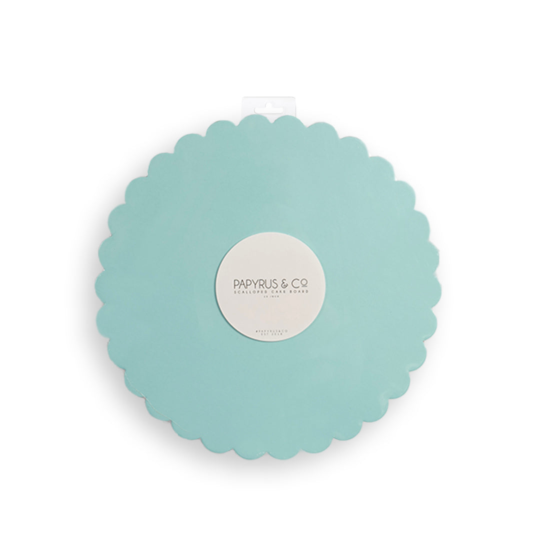 10in SCALLOPED CAKE BOARD - PASTEL BLUE