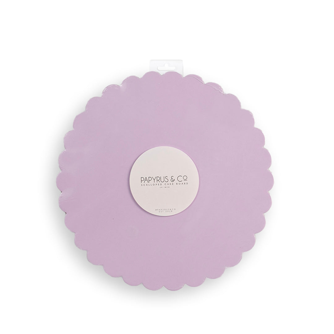 10in Pastel Lilac Scalloped Cake Board