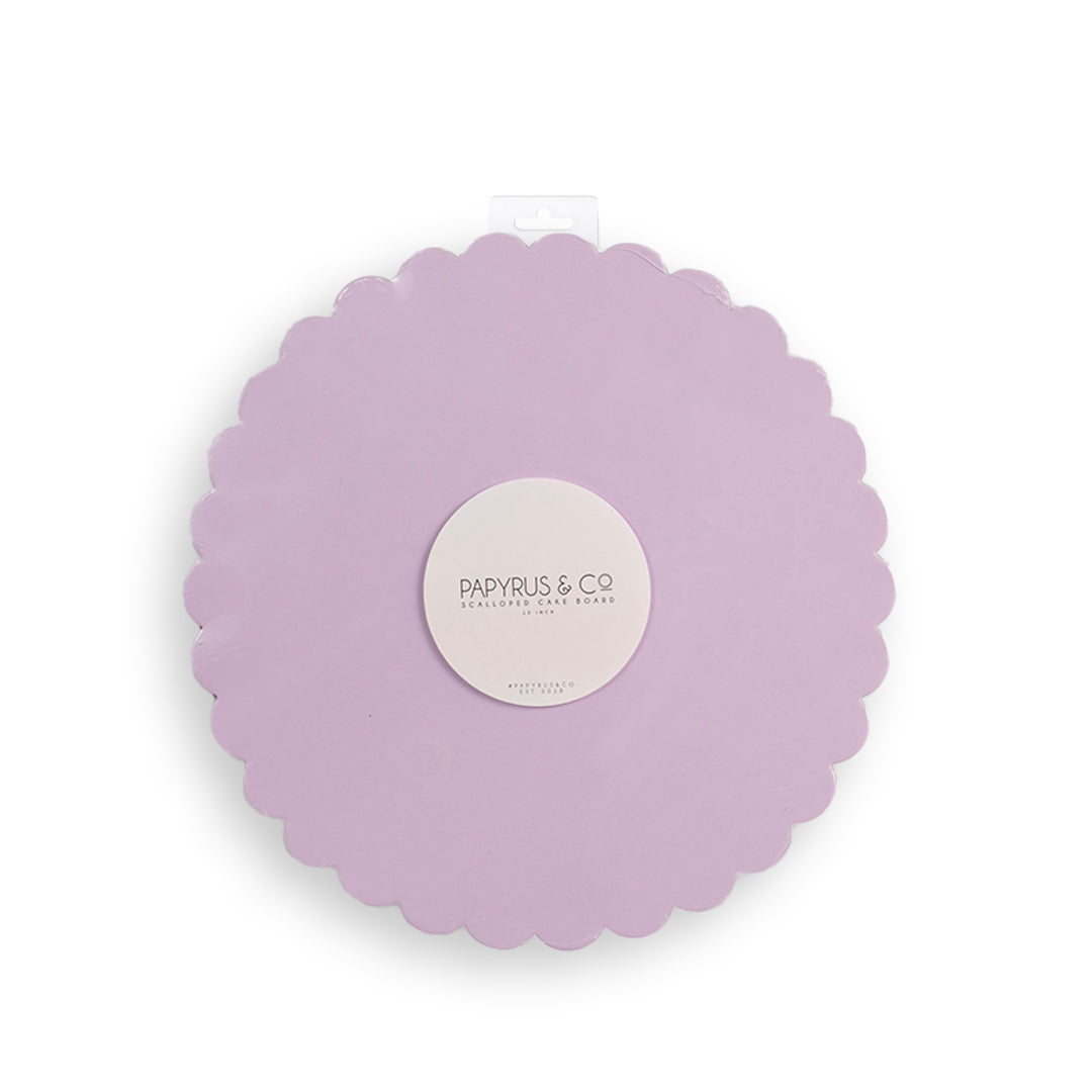 10in SCALLOPED CAKE BOARD - PASTEL LILAC