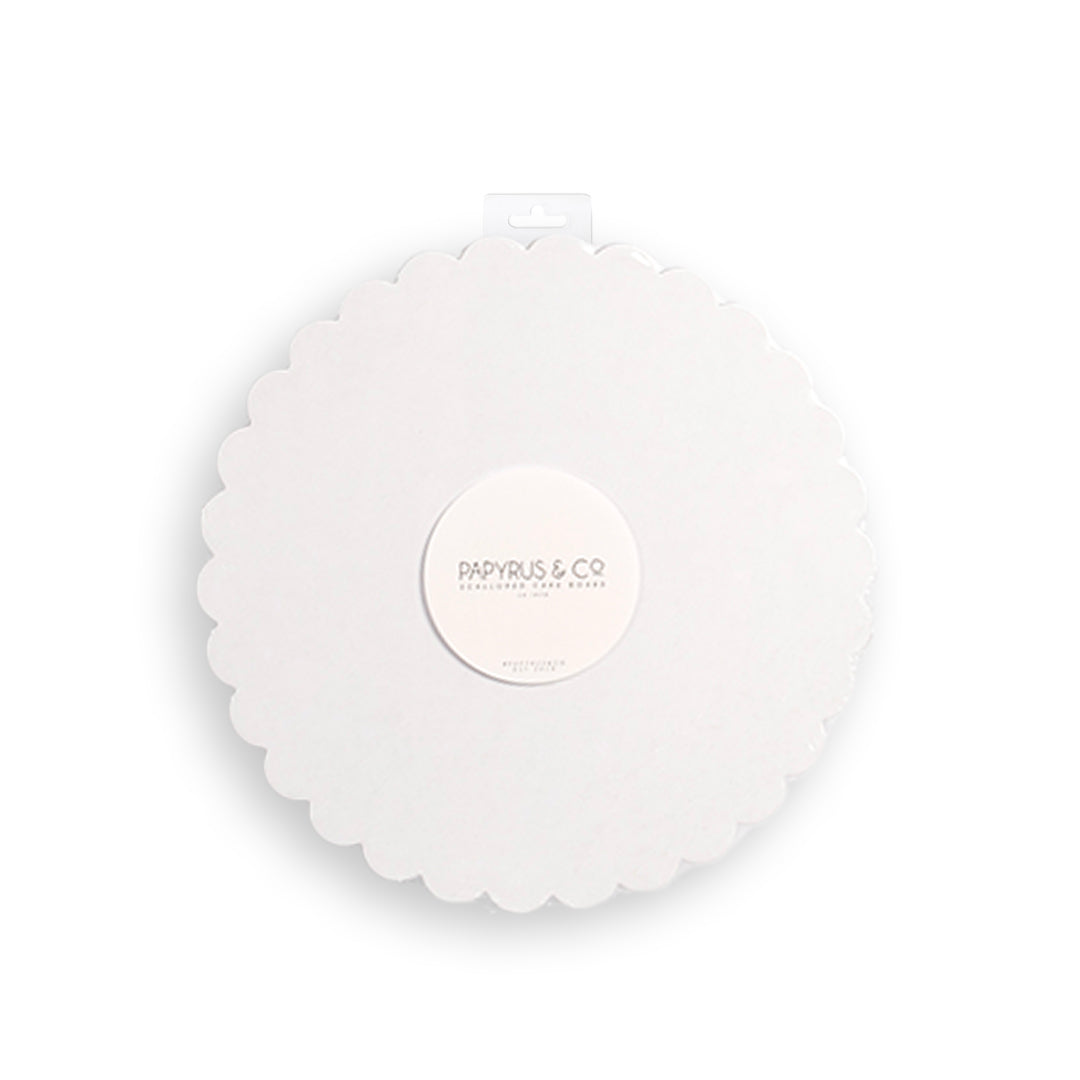 10in SCALLOPED CAKE BOARD - WHITE