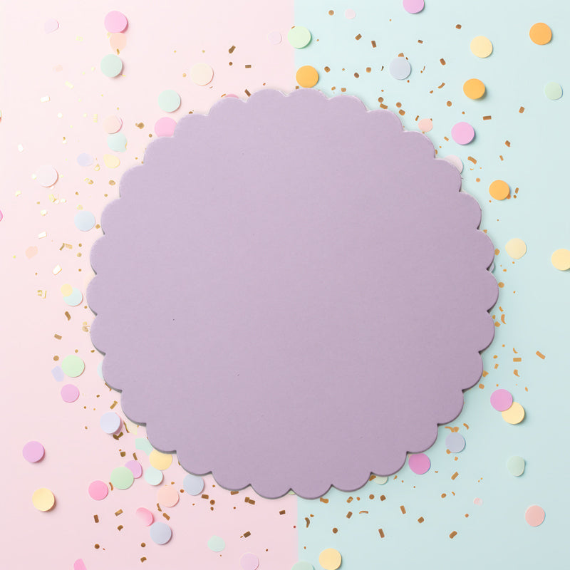 10in Pastel Lilac Scalloped Cake Board