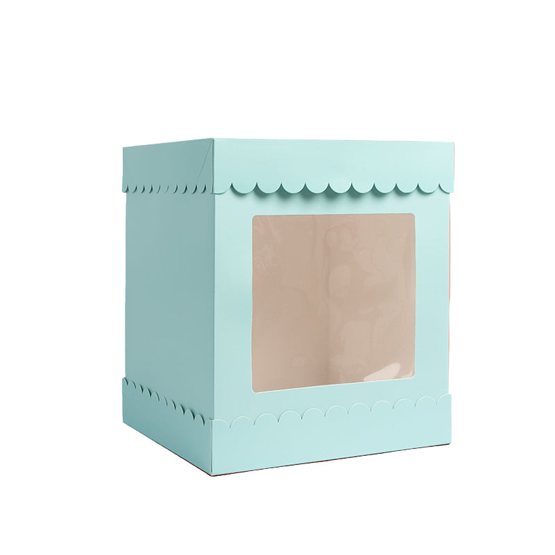 10in X 12in TALL SCALLOPED CAKE BOX - PASTEL BLUE
