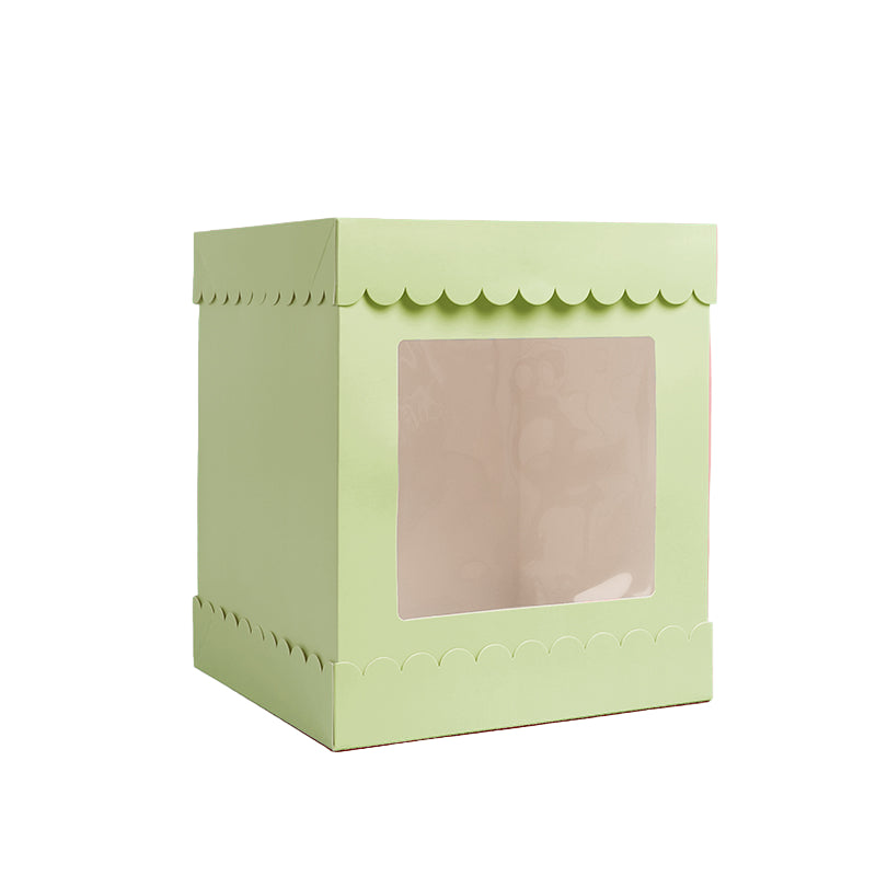 10in X 12in TALL SCALLOPED CAKE BOX - PASTEL GREEN