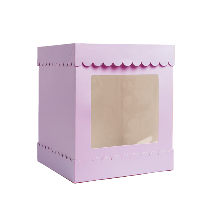 10in X 12in TALL SCALLOPED CAKE BOX - PASTEL LILAC
