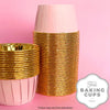 FOIL ROUND BAKING CUP PINK AND GOLD 50 PACK
