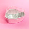 FOIL PINK HEART BAKING CUP WITH LID 10 PACK