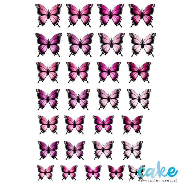 Pink Butterflies Wafer Paper