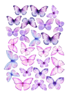 PURPLE BUTTERFLIES 24 PCE WAFER PAPER