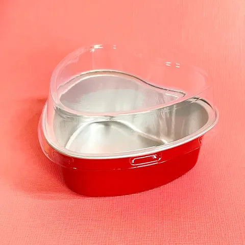 FOIL RED HEART BAKING CUP WITH LID10 PACK