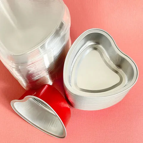 FOIL RED HEART BAKING CUP WITH LID10 PACK