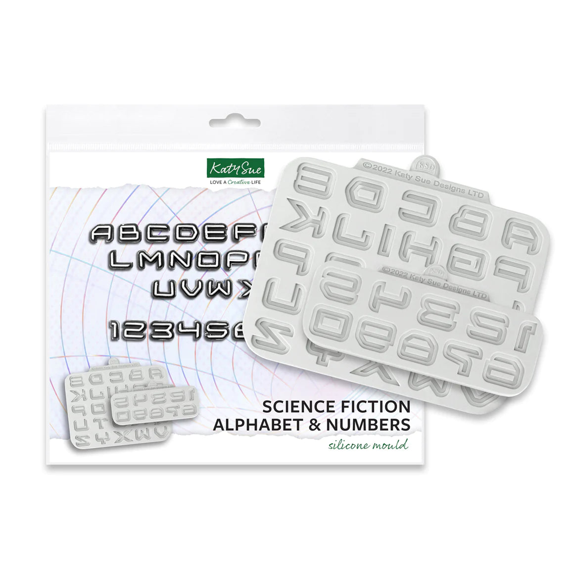 Katy Sue Science Fiction Alphabet and Numbers Silicone Moulds (set of 2)