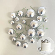 Silver Foam Ball Topper 20 Pack