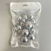 Silver Foam Ball Topper 20 Pack