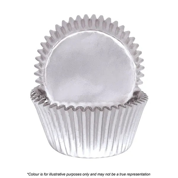 Silver Foil Cupcake Baking Cups 72 Pack