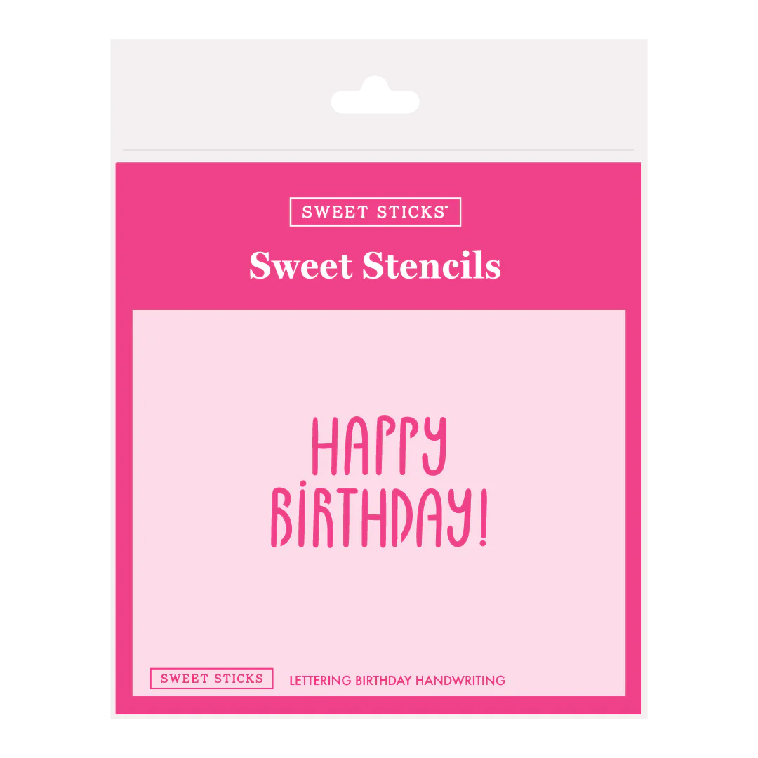 Lettering Birthday Handwriting Sweet Stencil