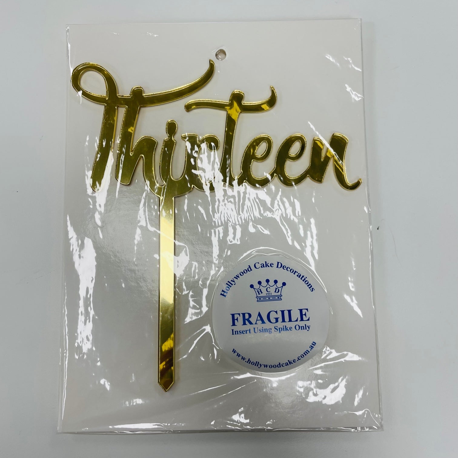 THIRTEEN Gold Mirror Cake Topper