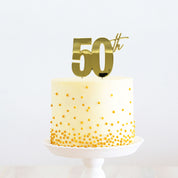 50th Gold Metal Cake Topper