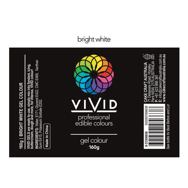 VIVID BRIGHT WHITE GEL COLOUR 160g Cake Decorating Central