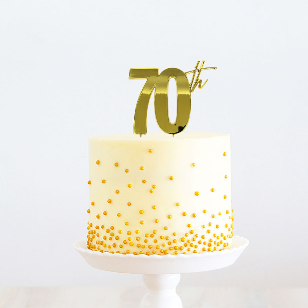 70th Gold Metal Cake Topper
