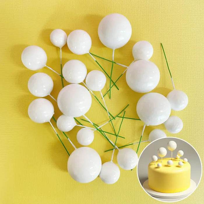 White Foam Ball Topper 20 Pack