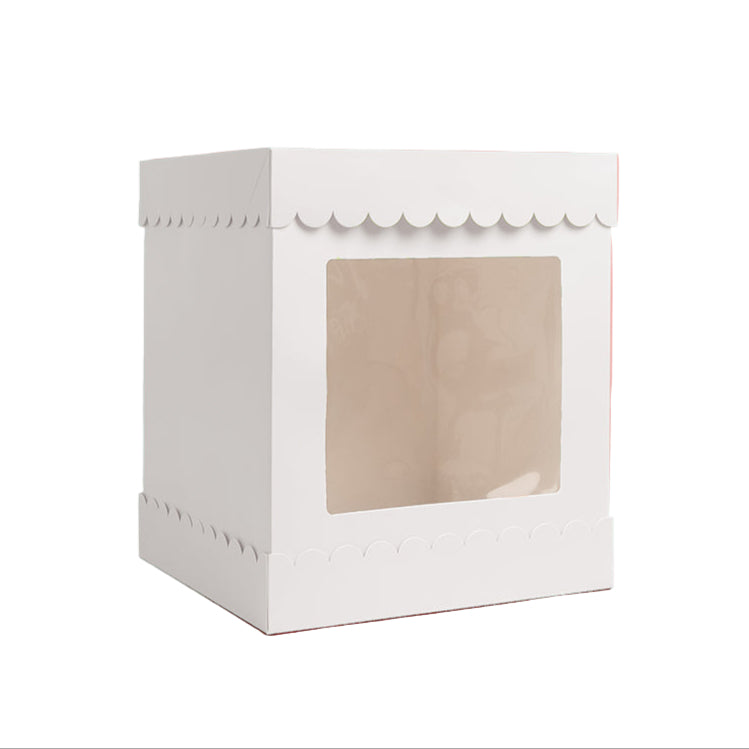 10in X 12in TALL SCALLOPED CAKE BOX - WHITE
