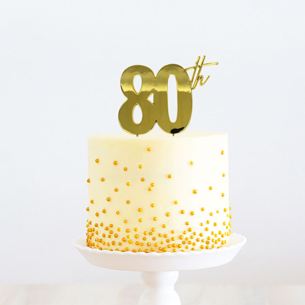 80th Gold Metal Cake Topper