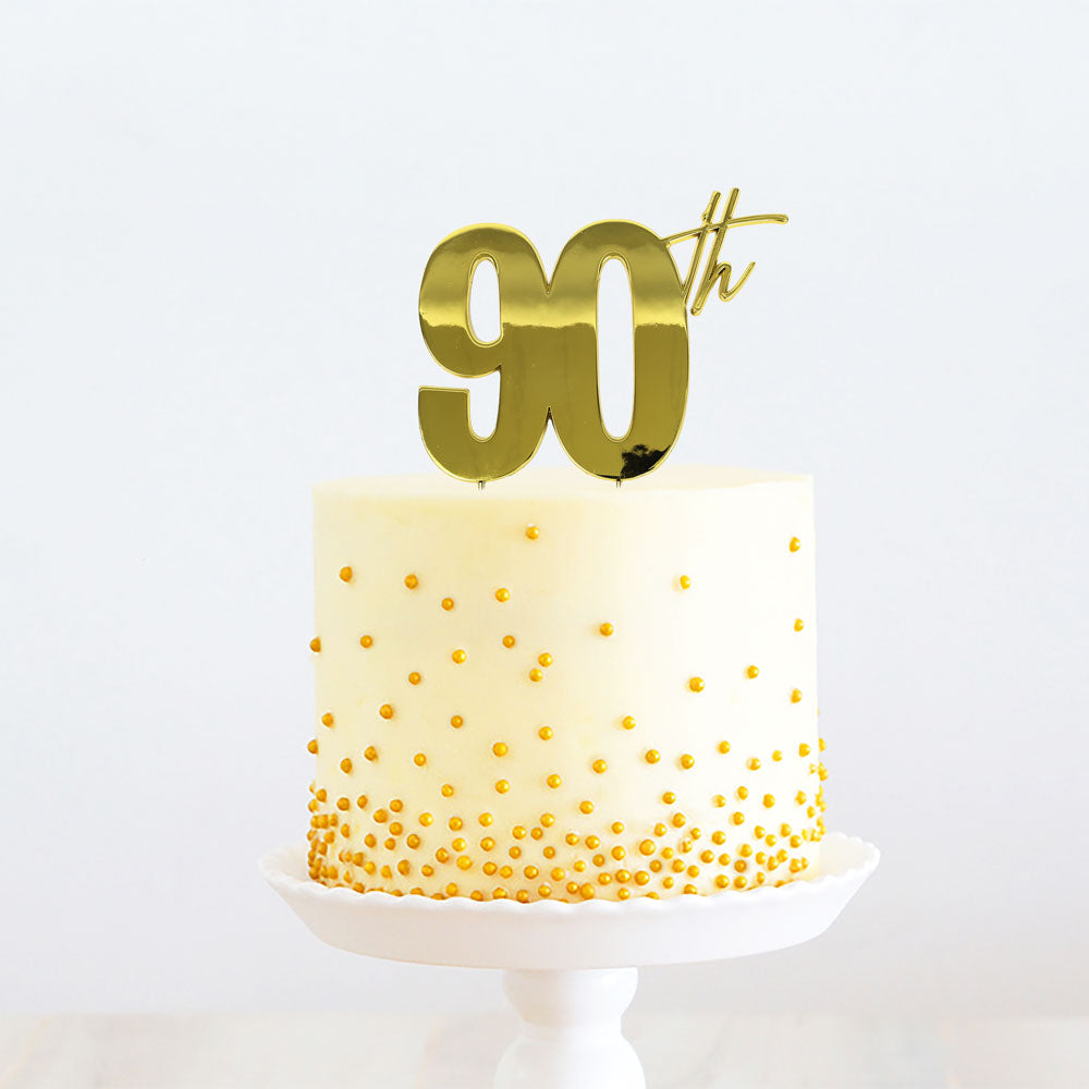 90th Gold Metal Cake Topper
